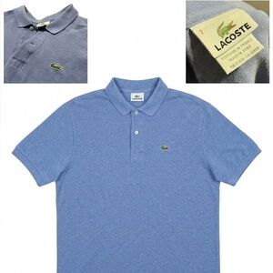 Lacoste Light Blue Polo with Green Croc Logo